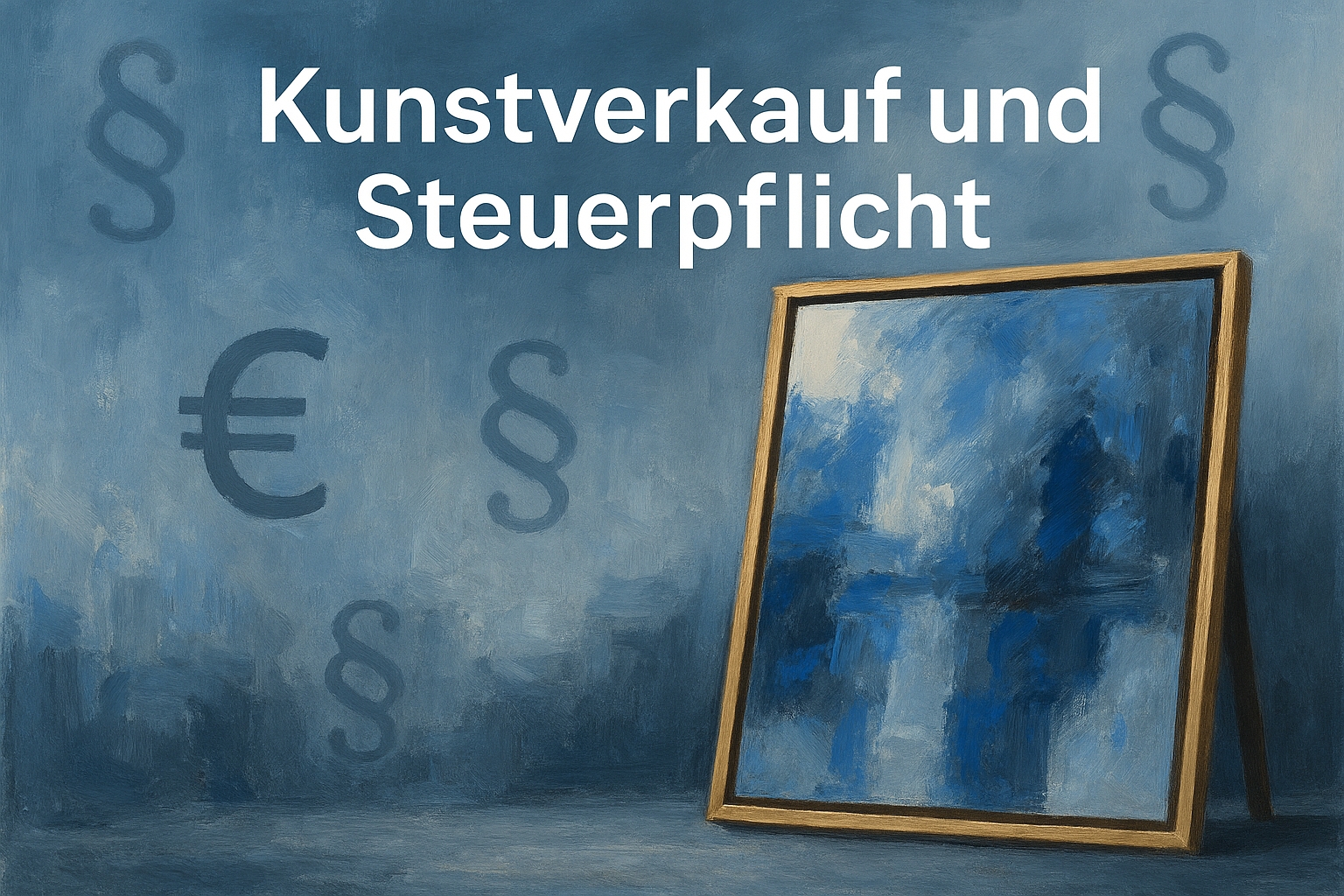 Bild mit Kunstverkauf und Steuerzeichen.