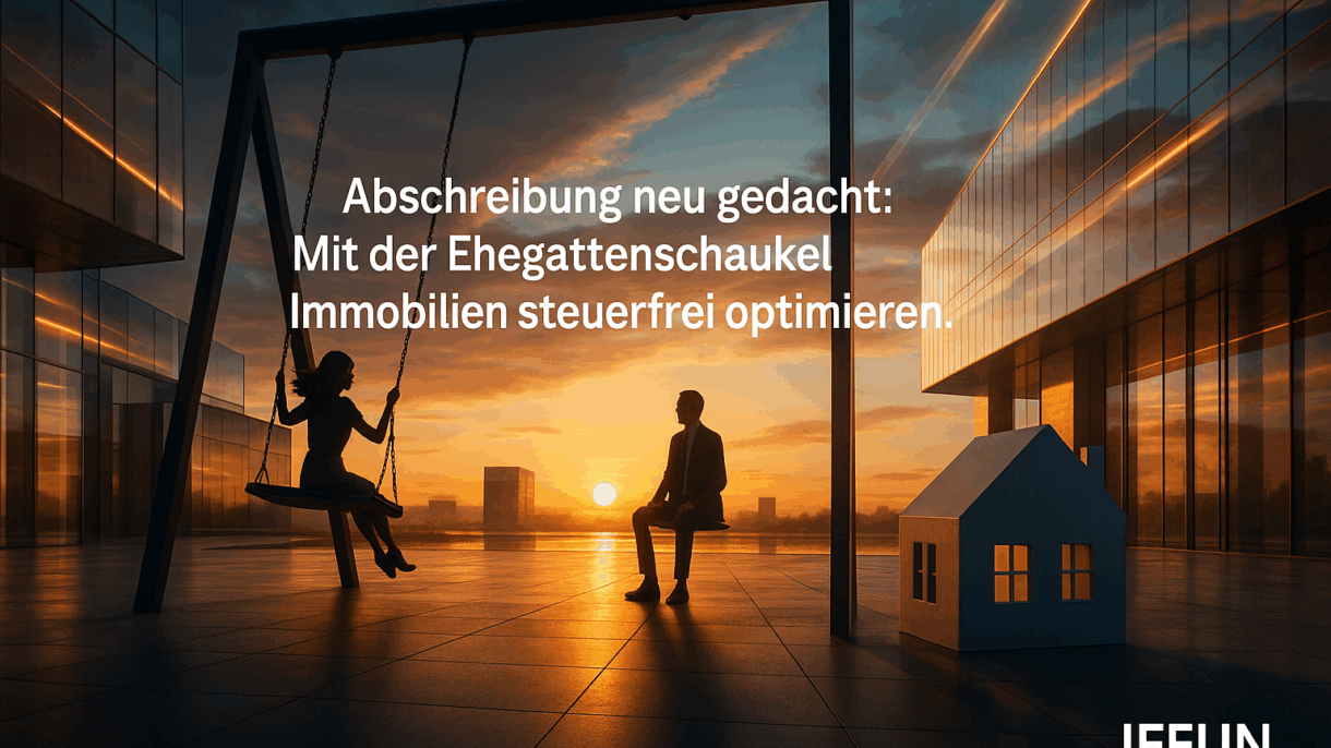 Silhouettes und Schaukel bei Sonnenuntergang.