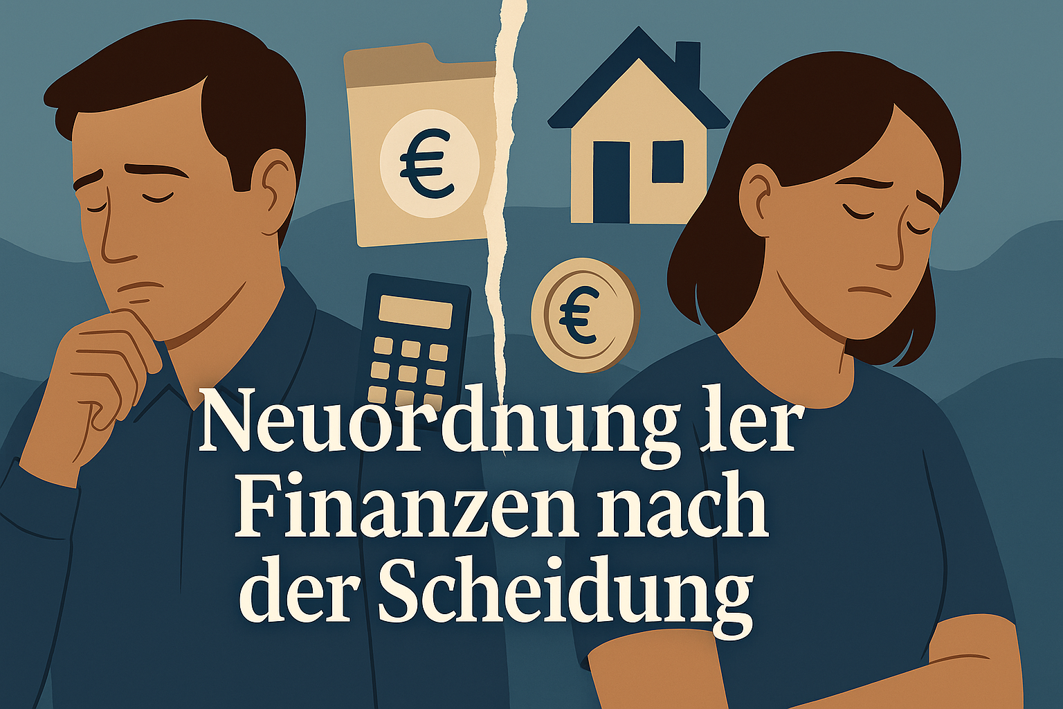 Finanzen nach Scheidung neu ordnen, zwei traurige Personen