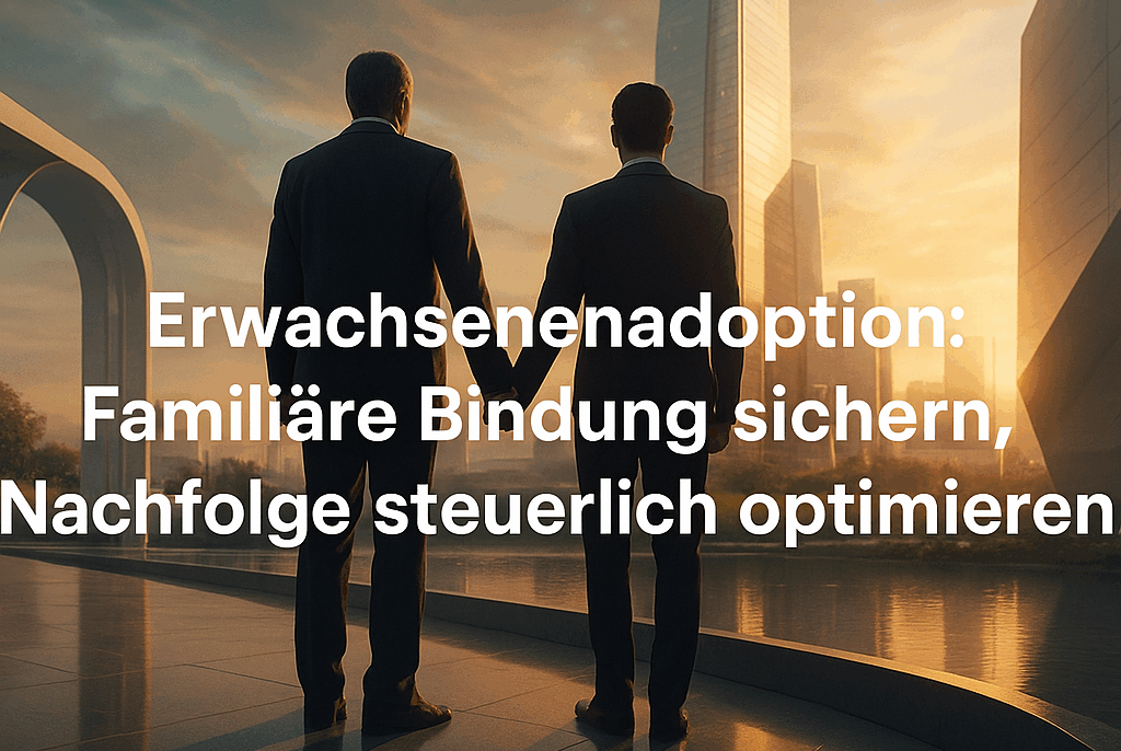 Zwei Männer vor moderner Skyline bei Sonnenaufgang