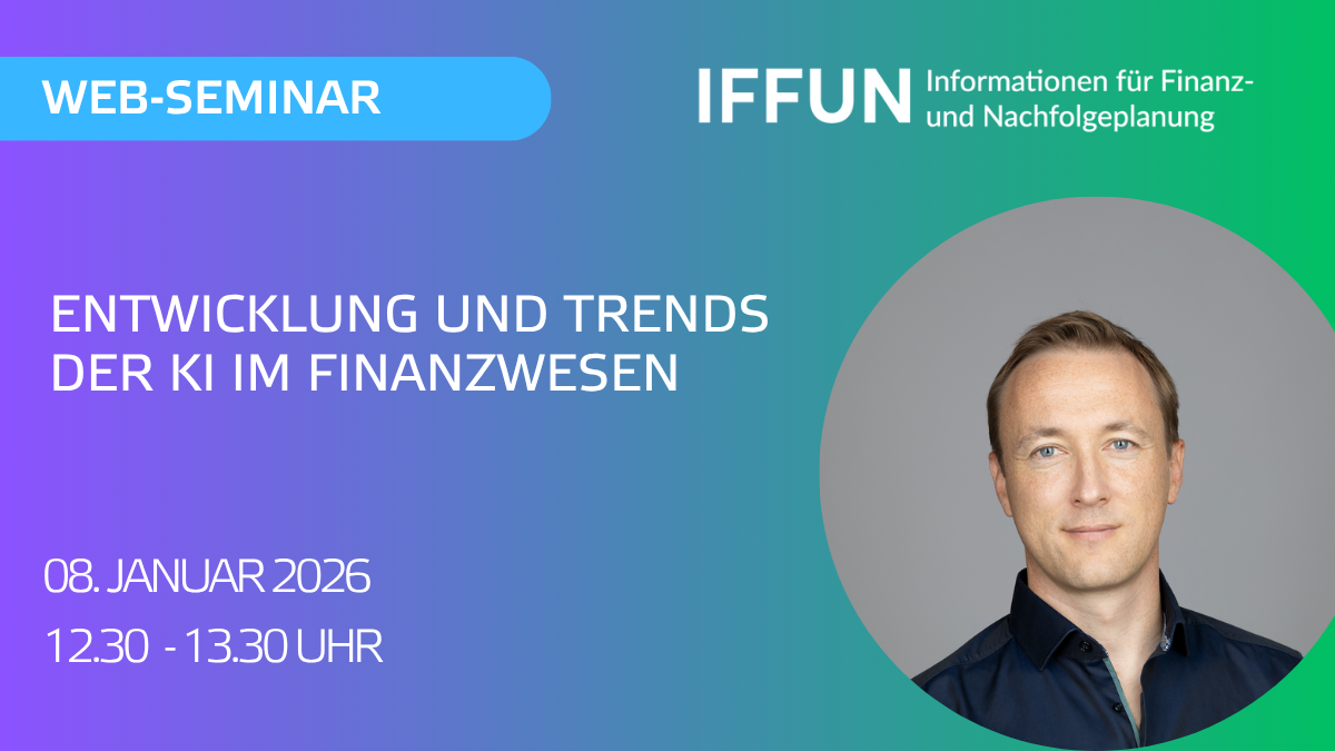 Web-Seminar über KI im Finanzwesen am 08.01.2026.