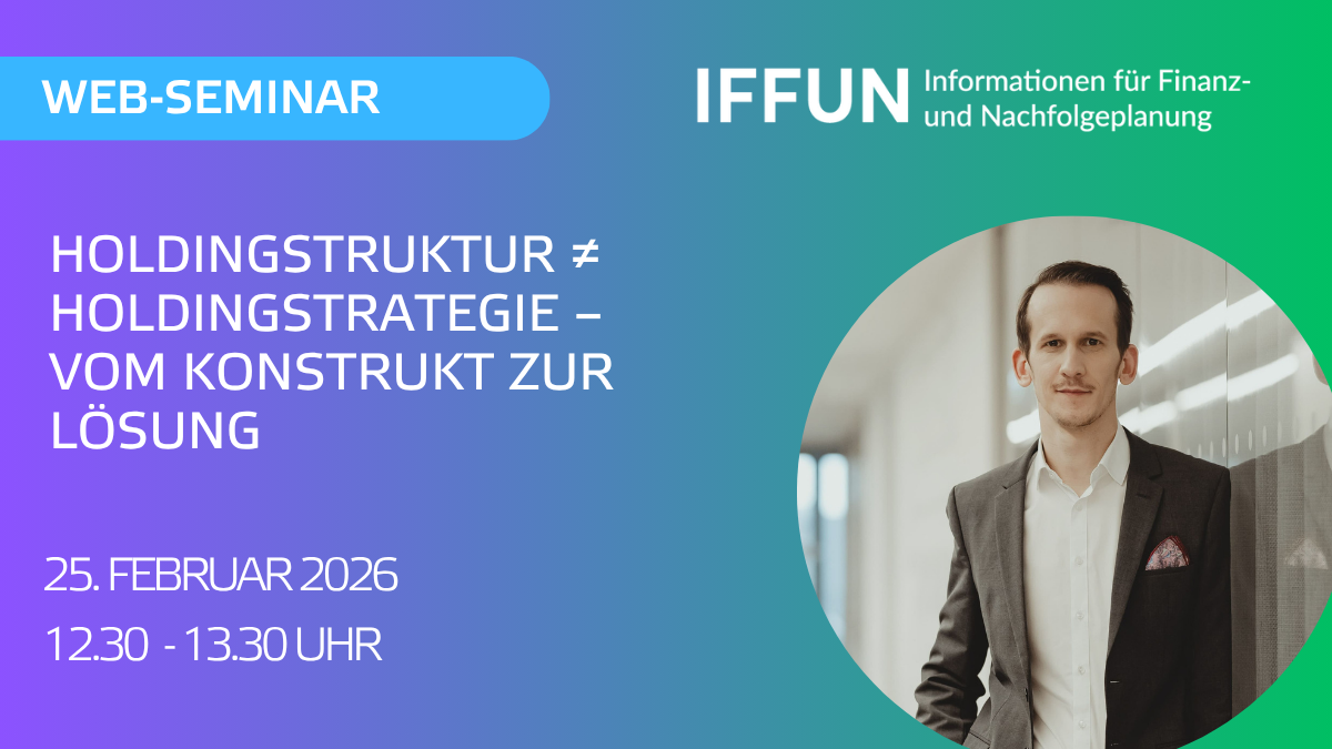 Web-Seminar über Holdingstrukturen am 25. Februar 2026