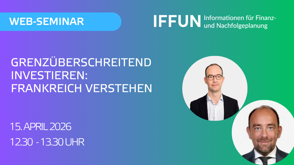 Web-Seminar über Investieren in Frankreich, April 2026.
