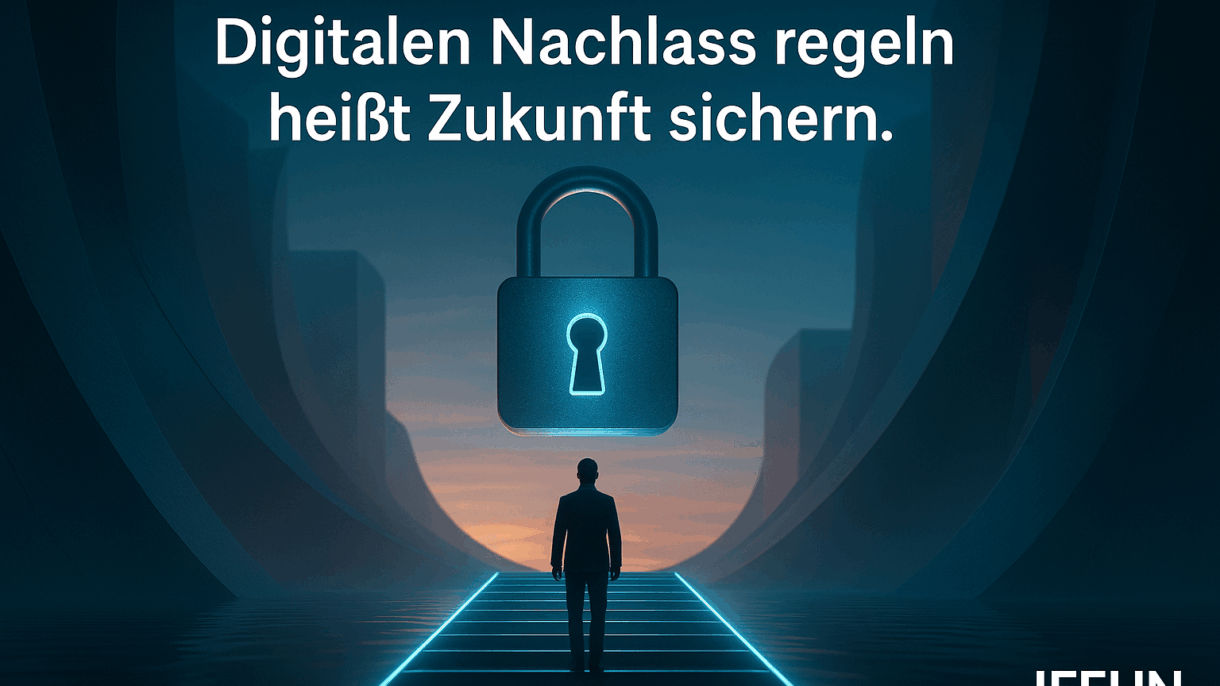 Mann vor großem Schloss auf digitalem Pfad.