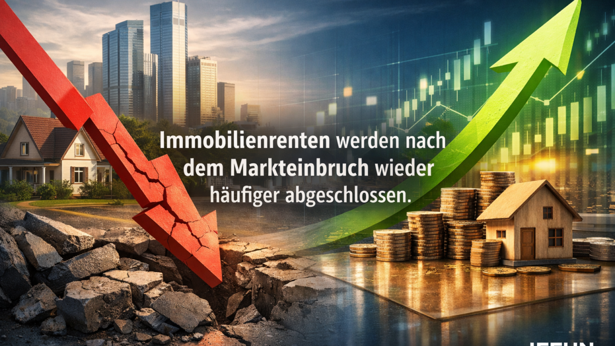 Rote und grüne Pfeile, Immobilienmarkttrends.