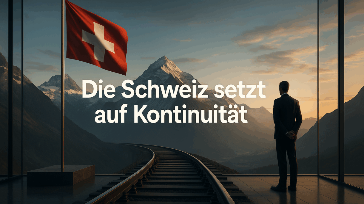 Mann, Schweiz Flagge, Berge, Zugstrecke, Kontinuität.