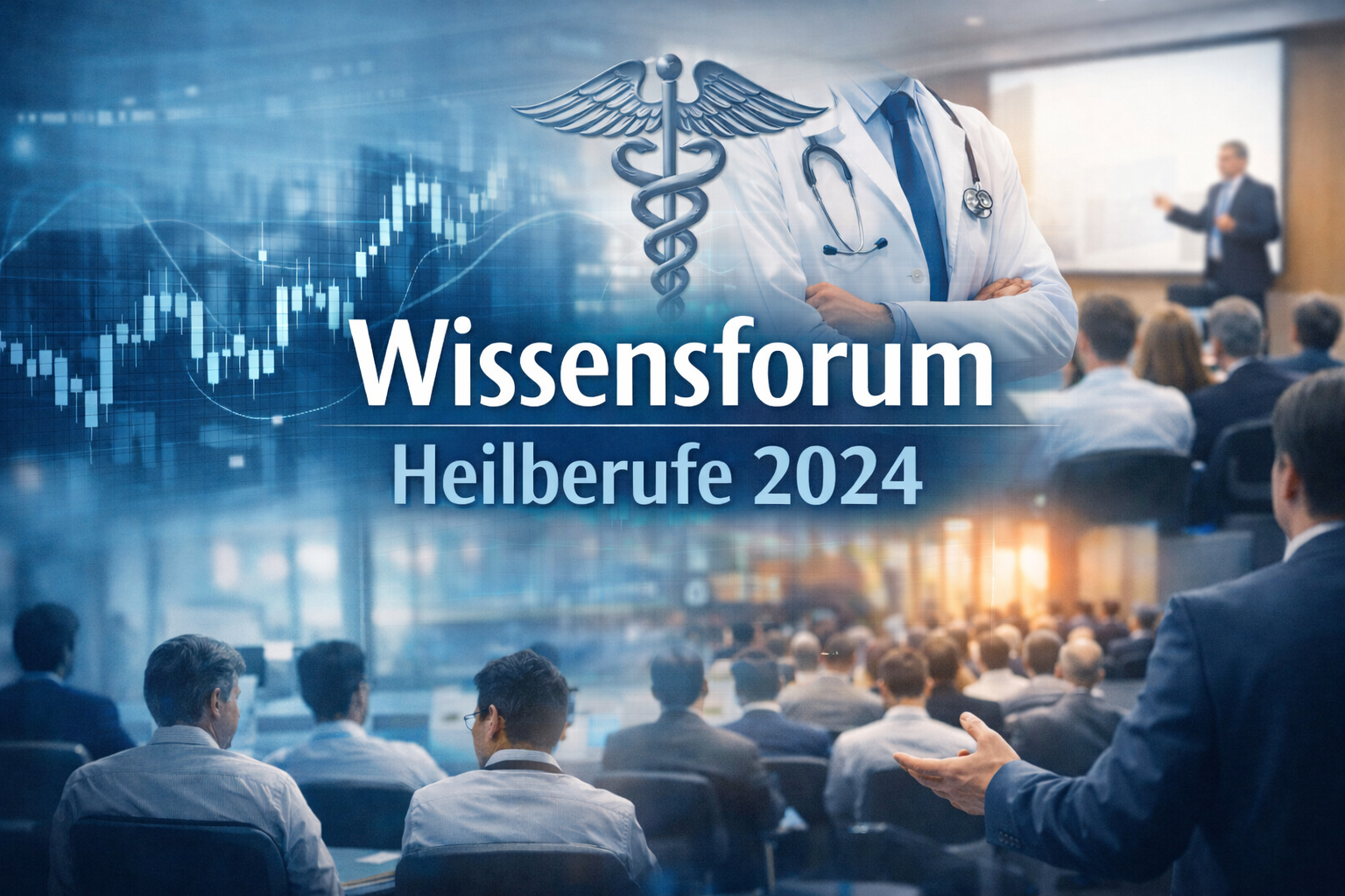 Wissensforum Heilberufe 2024, Vorträge und Ärztesymbole