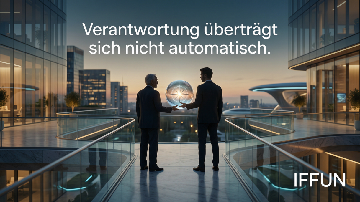Zwei Männer mit leuchtendem Globus