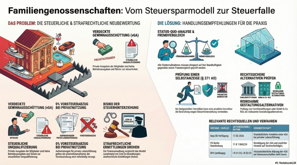 Diagramm zur steuerlichen Bewertung von Familiengenossenschaften