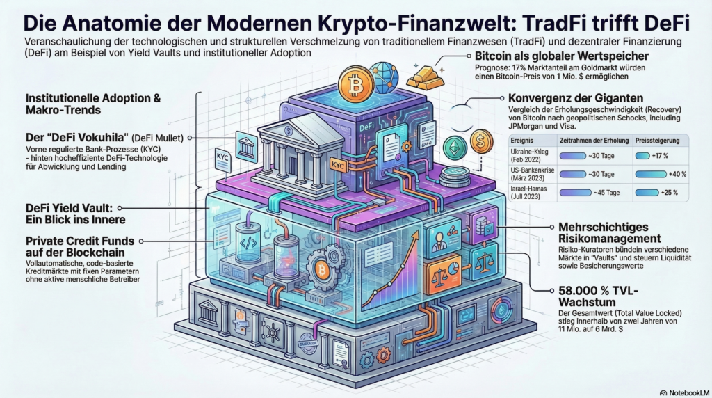 Illustration der Fusion von TradFi und DeFi