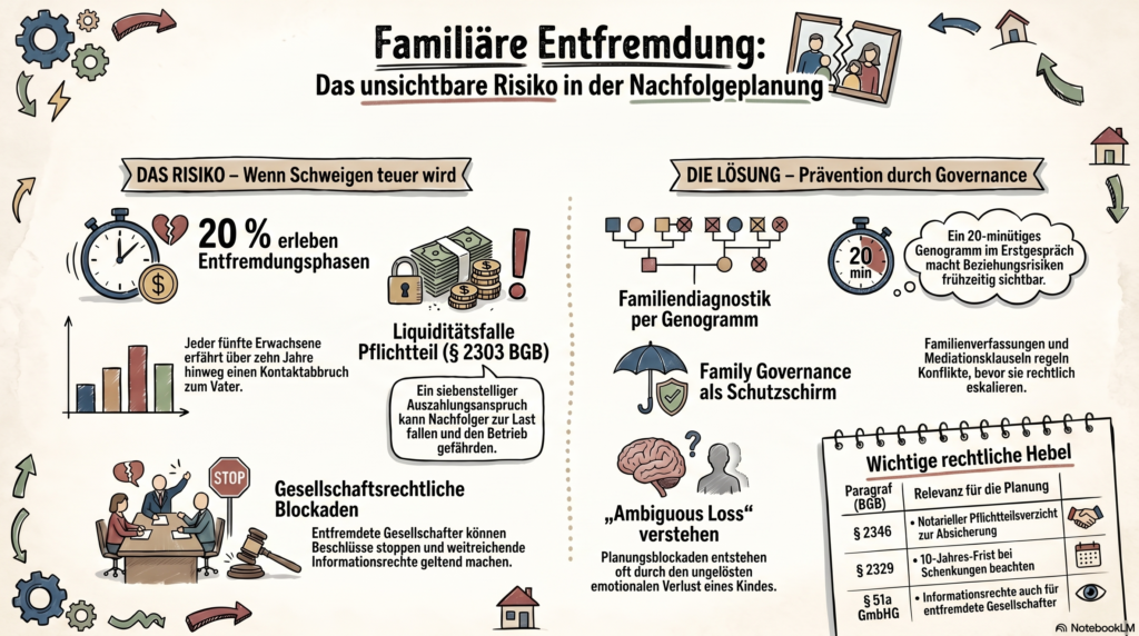 Infografik zu familiärer Entfremdung in der Nachfolgeplanung