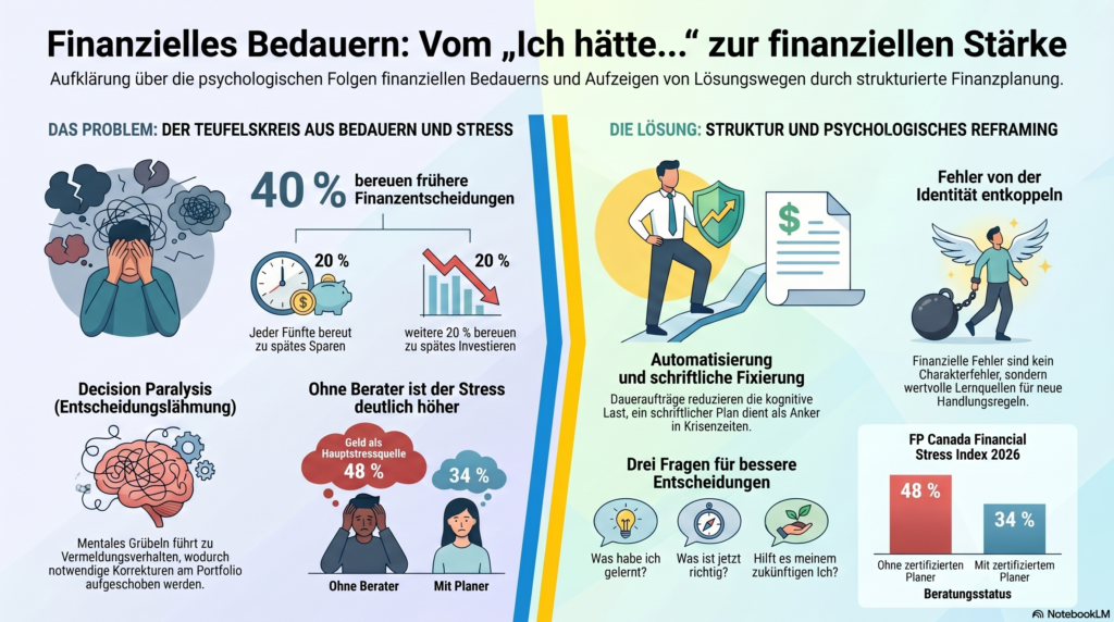 Infografik zu finanziellem Bedauern und Lösungsstrategien