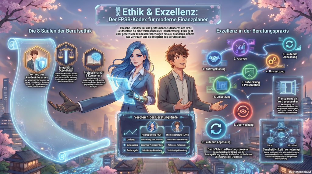 Infografik zu Ethik und Exzellenz in Finanzberatung
