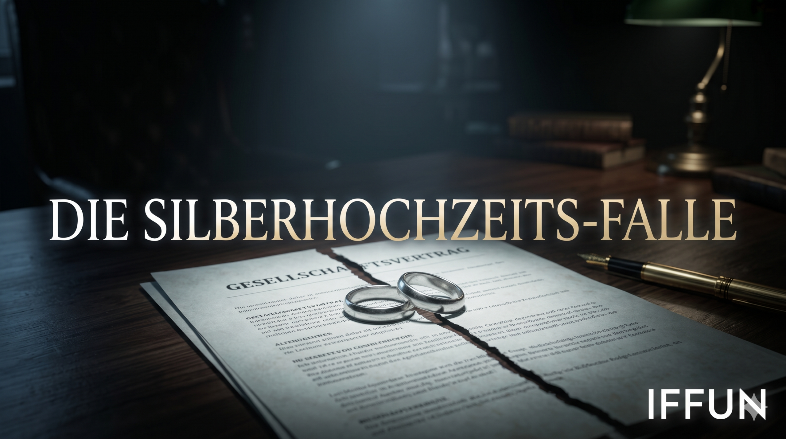 Zerrissener Vertrag mit Eheringen auf Schreibtisch